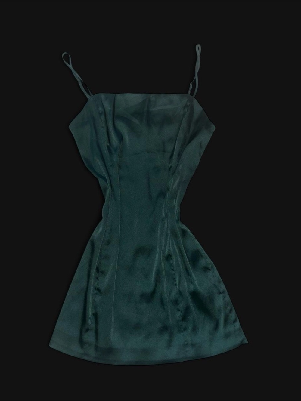 Sunday Best Deep Emerald Satin Slip Mini Dress